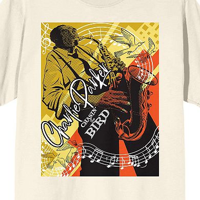 Men's Charlie Parker Playing Sax Chasin' The Bird Jazz Graphic Tee