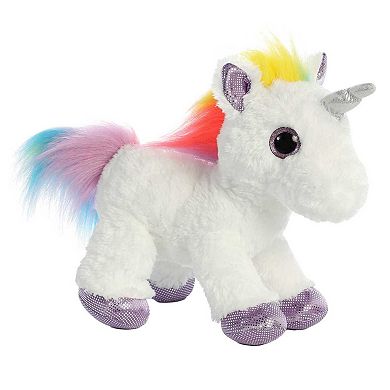 Aurora Medium White Sparkle Tales 12" Rainbow Unicorn Enchanting Stuffed Animal