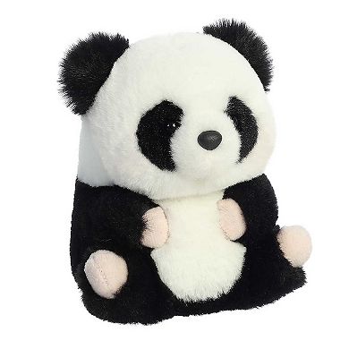 Aurora Mini White Rolly Pet 5" Precious Panda Round Stuffed Animal