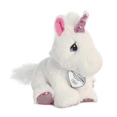 Aurora Small White Precious Moments 8.5" Sparkle Unicorn Inspirational Stuffed Animal