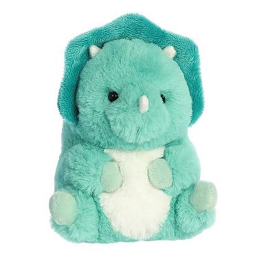 Aurora Mini Blue Rolly Pet 5" Teya Triceratops Round Stuffed Animal