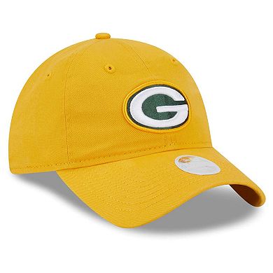 Women's New Era Gold Green Bay Packers Main Core Classic 2.0 9TWENTY Adjustable Hat