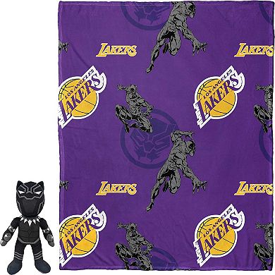 Northwest x Disney Los Angeles Lakers Black Panther Hugger Pillow & Throw Blanket Set