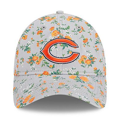 Girls Youth New Era Gray Chicago Bears Bouquet 9TWENTY Adjustable Hat