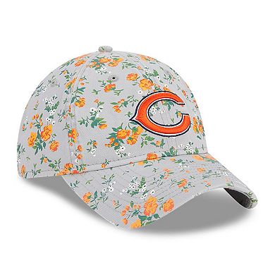 Girls Youth New Era Gray Chicago Bears Bouquet 9TWENTY Adjustable Hat