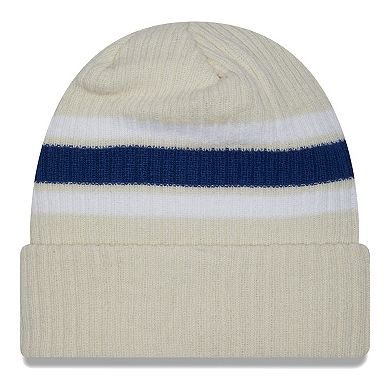 Men's New Era Cream Indianapolis Colts Vintage Cuffed Knit Hat