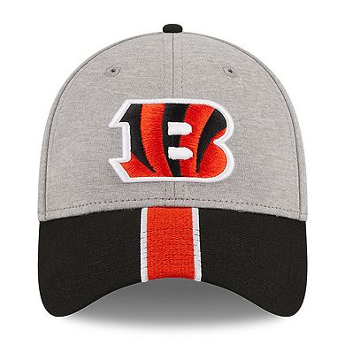 Men's New Era Heather Gray/Black Cincinnati Bengals Striped 39THIRTY Flex Hat