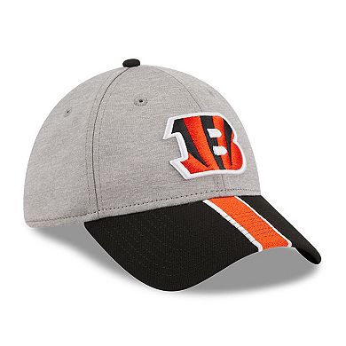 Men's New Era Heather Gray/Black Cincinnati Bengals Striped 39THIRTY Flex Hat