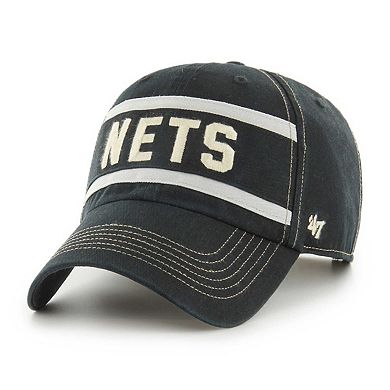Men's '47 Black Brooklyn Nets Quick Snap Clean Up Adjustable Hat
