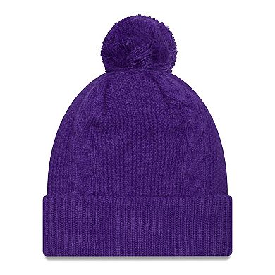 Women's New Era  Purple Minnesota Vikings  Cabled Cuffed Knit Hat with Pom