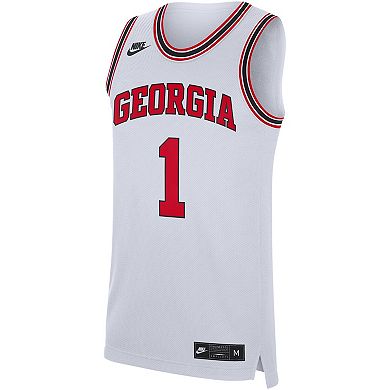 Men's Nike #1 White Georgia Bulldogs Replica Jersey