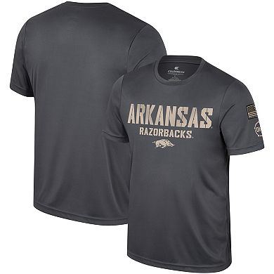 Men's Colosseum Charcoal Arkansas Razorbacks OHT Military Appreciation  T-Shirt