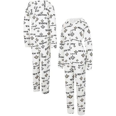 Women's Concepts Sport  Cream New Orleans Saints Docket Hoodie Full-Zip Union Suit