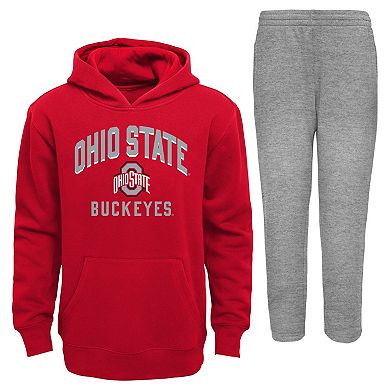 Infant Scarlet/Gray Ohio State Buckeyes Play-By-Play Pullover Fleece Hoodie & Pants Set
