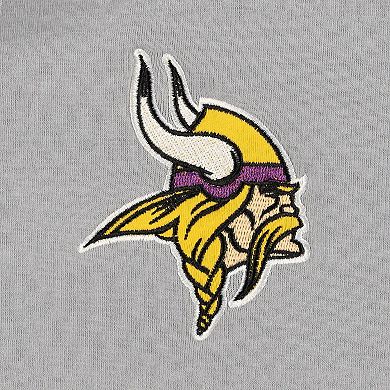 Women's The Wild Collective  Gray Minnesota Vikings Faux Fur Lined Full-Zip Hoodie
