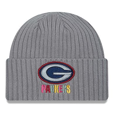 Men's New Era  Gray Green Bay Packers Color Pack Multi Cuffed Knit Hat