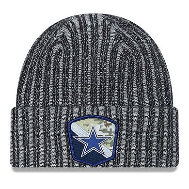 Youth New Era  Black Dallas Cowboys 2023 Salute To Service Cuffed Knit Hat