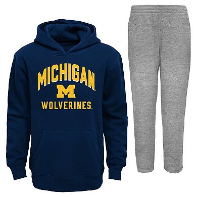 Infant Navy/Gray Michigan Wolverines Play-By-Play Pullover Fleece Hoodie & Pants Set