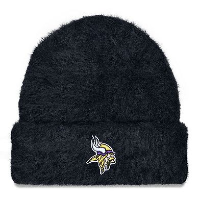 Women's New Era  Black Minnesota Vikings Fuzzy Cuffed Knit Hat