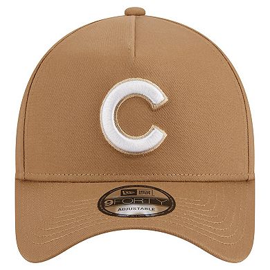 Men's New Era Khaki Chicago Cubs A-Frame 9FORTY Adjustable Hat