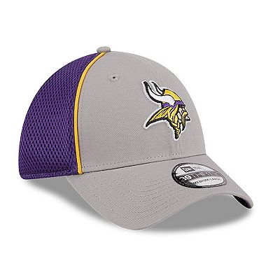 Men's New Era Gray Minnesota Vikings  Pipe 39THIRTY Flex Hat