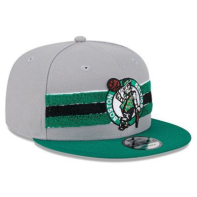 Men's New Era Gray Boston Celtics Chenille Band 9FIFTY Snapback Hat