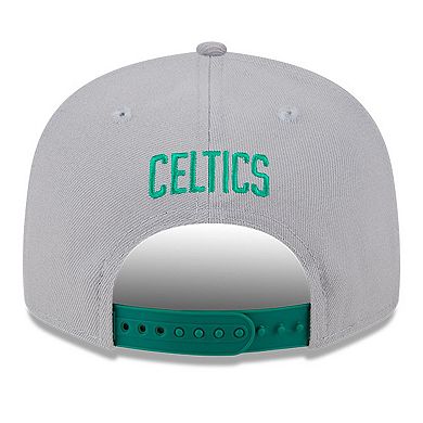 Men's New Era Gray Boston Celtics Chenille Band 9FIFTY Snapback Hat