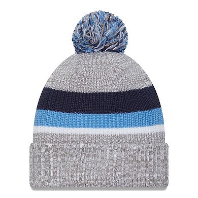 Men's New Era Heather Gray Tennessee Titans Cuffed Knit Hat with Pom