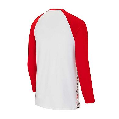 Men's Concepts Sport White/Red Atlanta Falcons Tinsel Raglan Long Sleeve T-Shirt & Pants Sleep Set