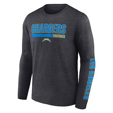 Men's Fanatics Branded Charcoal Los Angeles Chargers Long Sleeve T-Shirt