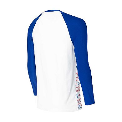 Men's Concepts Sport White/Royal Buffalo Bills Tinsel Raglan Long Sleeve T-Shirt & Pants Sleep Set