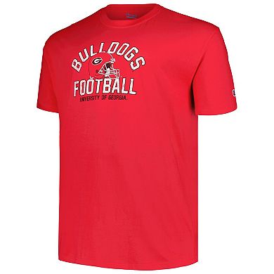 Men's Champion Red Georgia Bulldogs Big & Tall Football Helmet T-Shirt