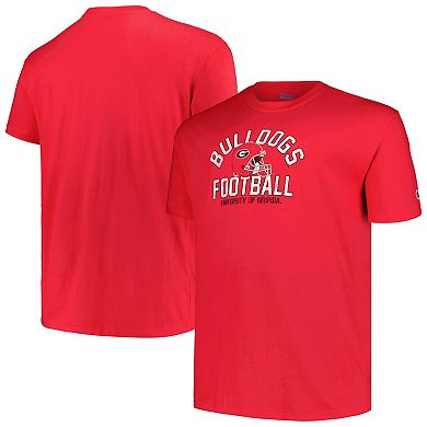 Men's Champion Red Georgia Bulldogs Big & Tall Football Helmet T-Shirt