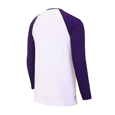 Men's Concepts Sport White/Purple Minnesota Vikings Tinsel Raglan Long Sleeve T-Shirt & Pants Sleep Set