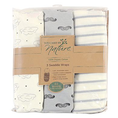 Baby Boy Organic Cotton Swaddle Wraps, Mr. Moon, 0-3 Months