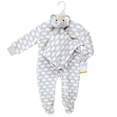 Hudson Baby Unisex Baby Flannel Plush Sleep and Play and Security Toy, Elephant Cloud