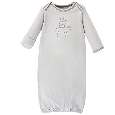 Baby Organic Cotton Long-Sleeve Gowns 3pk, Farm Friends