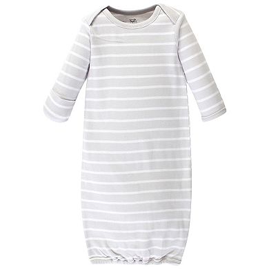 Baby Organic Cotton Long-Sleeve Gowns 3pk, Safari, Preemie Newborn