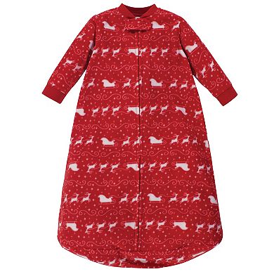 Infant Long-Sleeve Fleece Sleeping Bag, Santas Sleigh, 0-9 Months