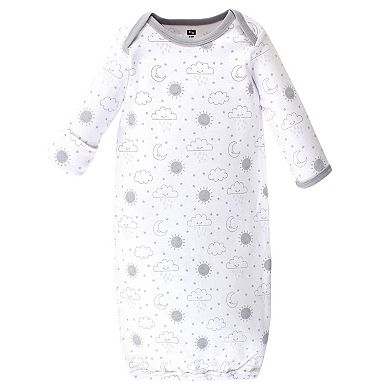 Infant Cotton Long-Sleeve Gowns 4pk, Star And Moon