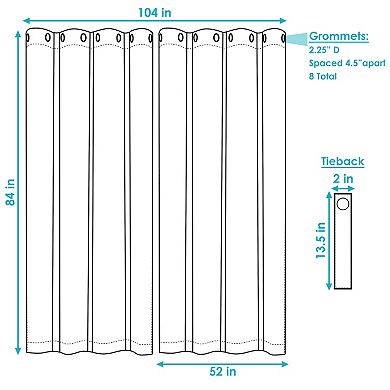 Sunnydaze Set Of 2 Curtain Panels With Grommet Top - 52"x84"