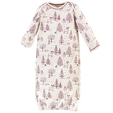 Baby Organic Cotton Long-Sleeve Gowns 3pk, Winter Woodland, Preemie