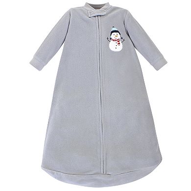 Infant Long-Sleeve Fleece Sleeping Bag, Navy Snowman, 0-9 Months
