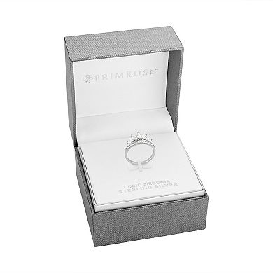 PRIMROSE Sterling Silver Cubic Zirconia Band Ring