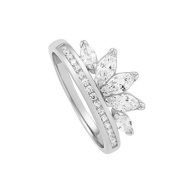 PRIMROSE Sterling Silver Cubic Zirconia Band Ring