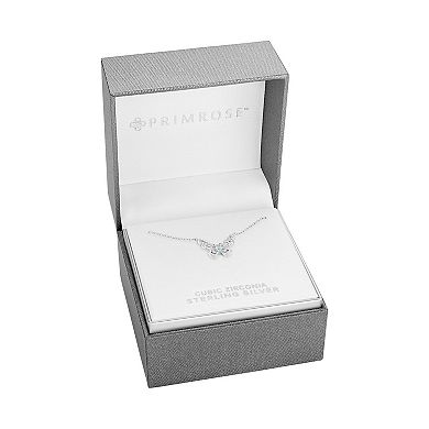 PRIMROSE Sterling Silver Cubic Zirconia Butterfly Pendant Necklace