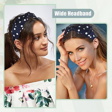 Polka Dots Wide Bow Headbands Fashion with Bow Knotted for Girl Women