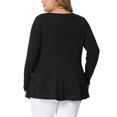 Plus Size Blouses For Women Half Zip Up Short Sleeve Ruffle Shirts Solid Tops