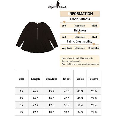 Plus Size Blouses For Women Half Zip Up Short Sleeve Ruffle Shirts Solid Tops