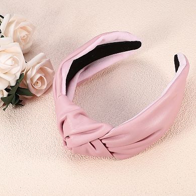 Cross Knotted PU Leather Hairbands Fashion for Women 2.78''x1.73''